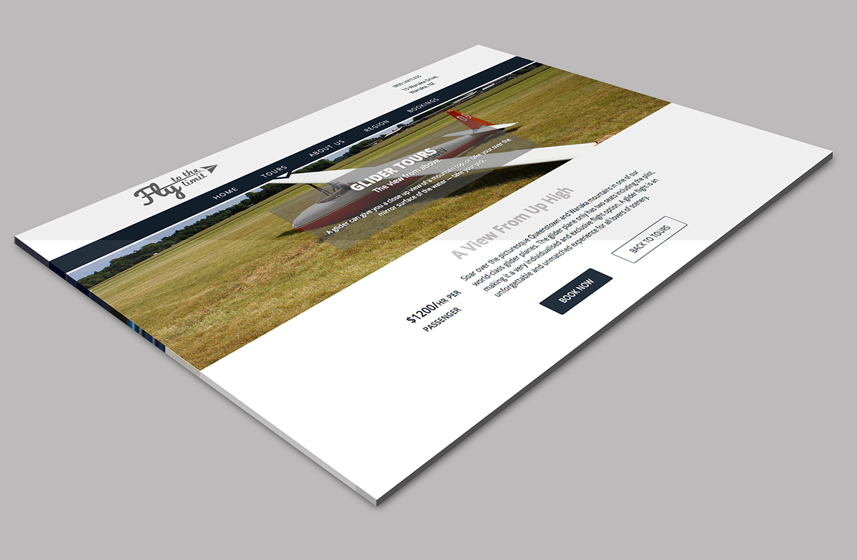 Glider page of the Fly to the Limit website.