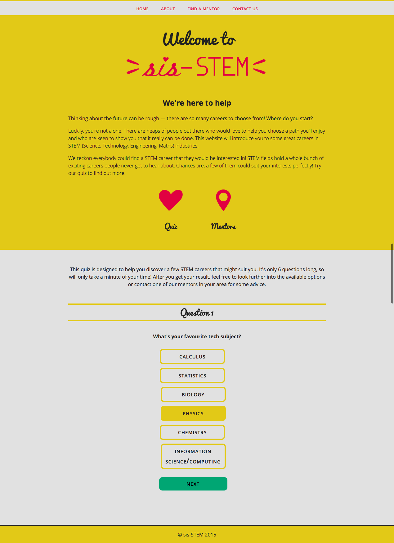 Desktop version of home page.