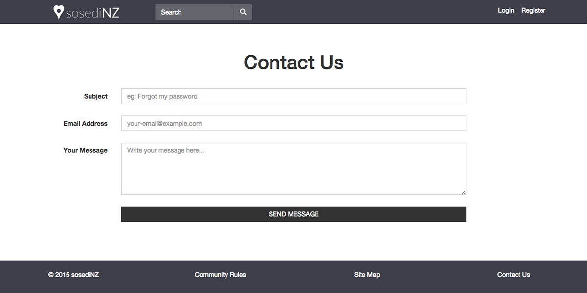 Desktop contact form.
